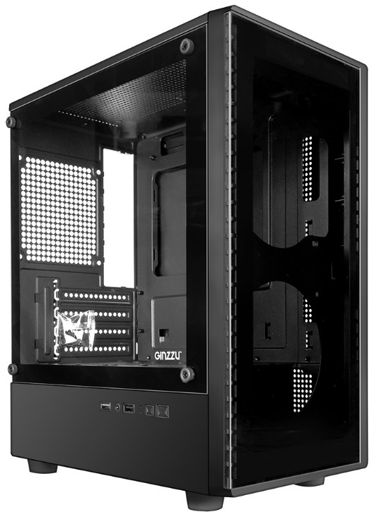

Корпус mATX Ginzzu CL402 без БП, боковая и фронтальная панель из закалённого стекла, USB 2.0, USB 3.0, CL402