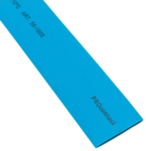 Изображение товара Термоусадочная трубка PROconnect 18мм синяя 1м для электрики и электроники