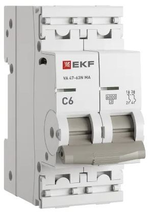 Изображение товара Автоматический выключатель EKF M63MA626C 6А IP20 на DIN-рейку электромагнитный