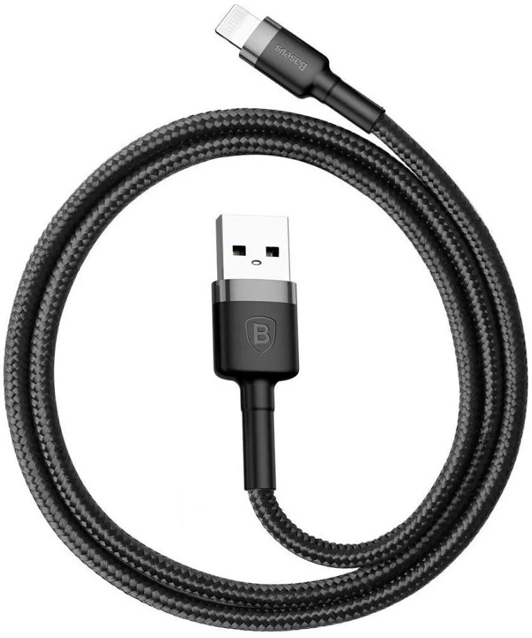

Кабель интерфейсный Baseus CALKLF-CG1 USB Type-A - Lightning 1.5A, нейлоновая оплётка, 2m gray+black, CALKLF-CG1
