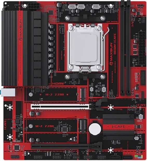 

Материнская плата mATX MAXSUN MS-B650M I-CAFE (AM5, AMD B650, 2*DDR5, 2*SATA, 2*M.2, USB 3.2, USB 2.0, 2*PCIe, HDMI), MS-B650M I-CAFE