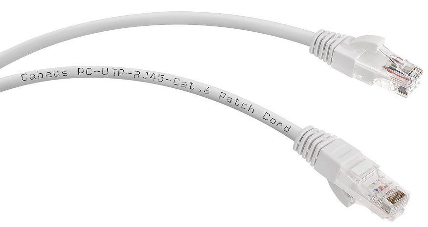 фото Кабель патч-корд U/UTP 6 кат. 1.5м  Cabeus PC-UTP-RJ45-Cat.6-1.5m-WH-LSZH