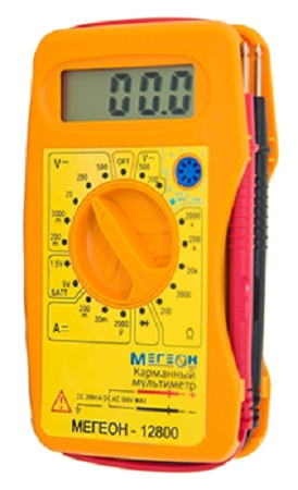 Изображение товара Мультиметр МЕГЕОН 12800 цифровой 3 и 1/2 разряд, защита от перегрузки