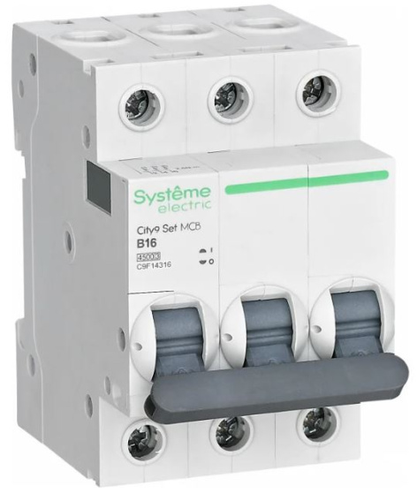 Изображение товара Автоматический выключатель Systeme Electric C9F14316 16А 3П B 400В