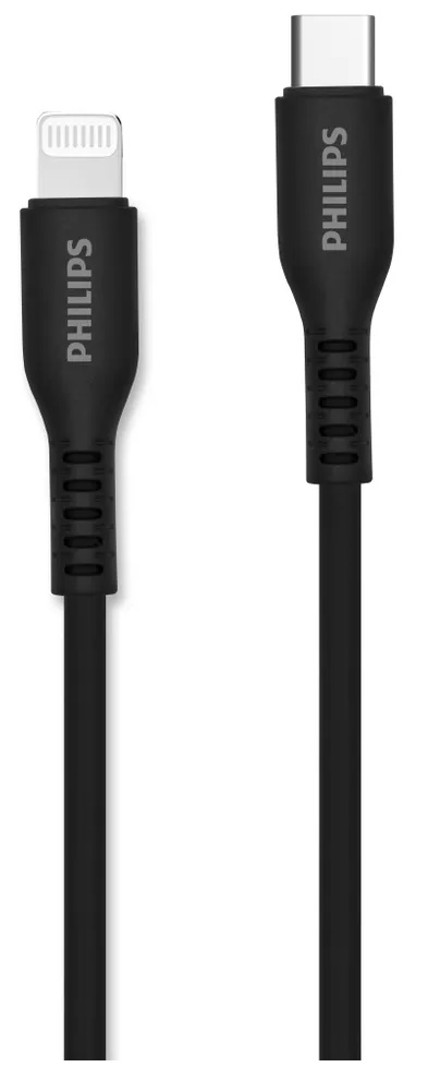 

Кабель интерфейсный Philips DLC8631B/74 MFI силиконовый USB C - USB C 18W 1.2м черный, DLC8631B/74