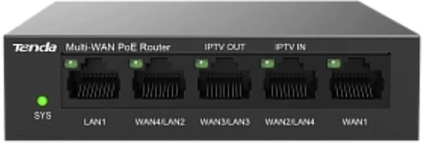 

Коммутатор неуправляемый Tenda G0-5G-POE настольный, порты 5х GE (Max. 4 WAN, Max. 4 LAN), G0-5G-POE