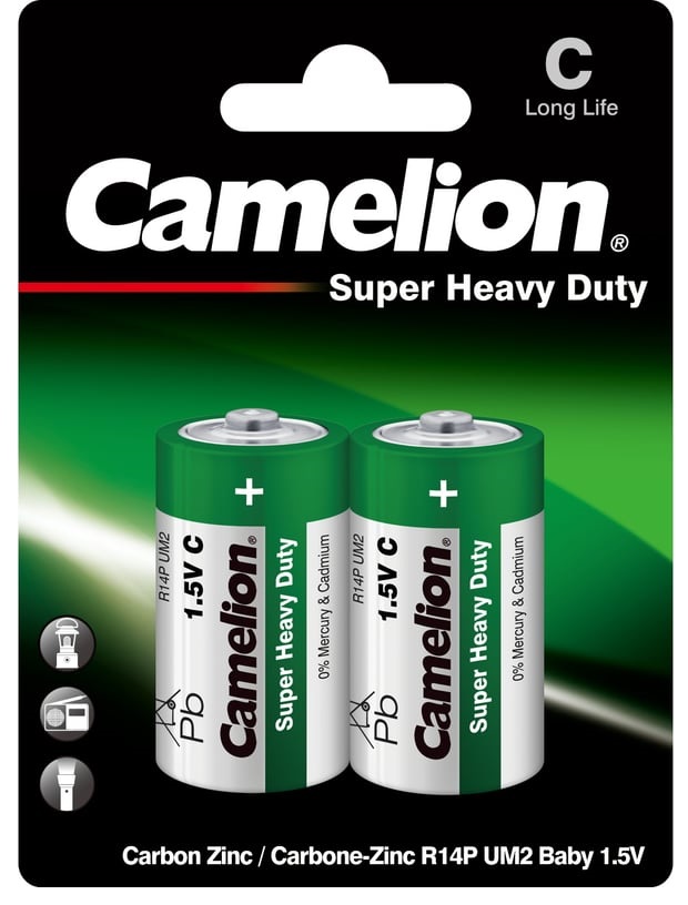

Батарейка Camelion Green R14 BL-2 CAMELION 1670 (R14P-BP2G, батарейка,1.5В) (упак. 2 шт.), Green R14 BL-2