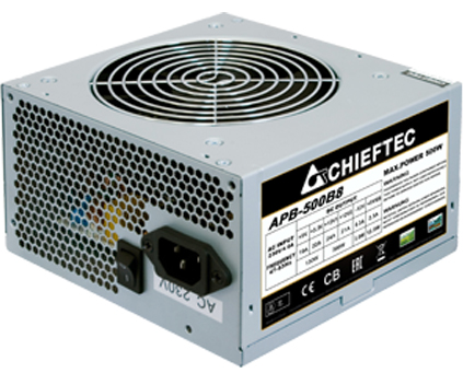 

Блок питания ATX Chieftec APB-500B8 500W aPFC, 120mm FAN, КПД 80+, OEM, APB-500B8