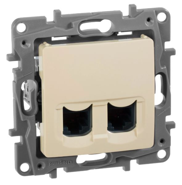 

Розетка Legrand 672355 двойная RJ 45, категория 5е, UTP, Etika, слоновая кость, 672355