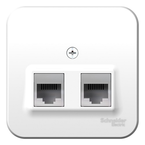 

Розетка Schneider Electric BLNIA045111 2-ая ТЛФ/КОМП, RJ45+RJ11, кат.5E, изолир. пластина (белый) наруж, BLNIA045111