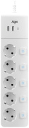 фото Сетевой фильтр AGNI TP-FI3U5E-C-2m-white