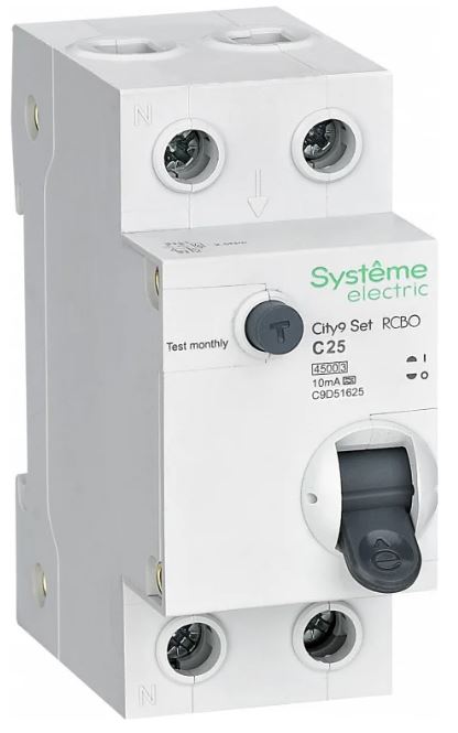 

Автомат дифференциальный Systeme Electric C9D51625 City9 Set 1P+N С 25А 4.5kA 10мА Тип-A 230В, C9D51625