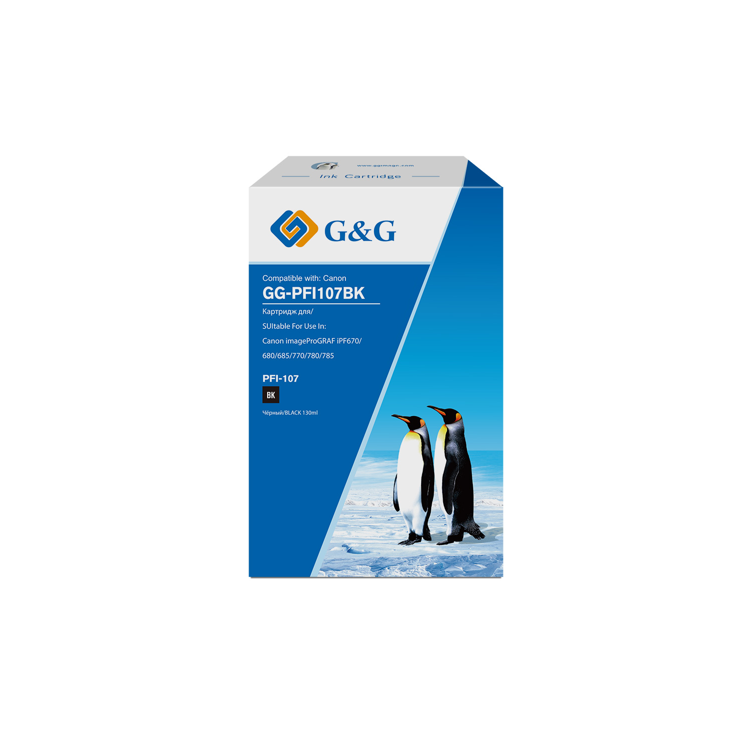 

Картридж G&G GG-PFI107BK струйный черный (130мл) для Canon imageProGRAF iPF670/680/685/770/780/785, GG-PFI107BK