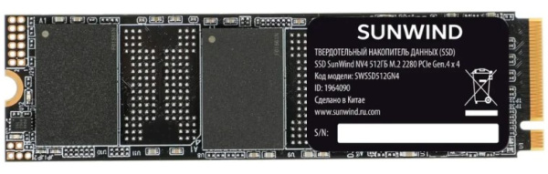 фото Накопитель SSD M.2 2280 SUNWIND SWSSD512GN4 в Омске 512 ГБ