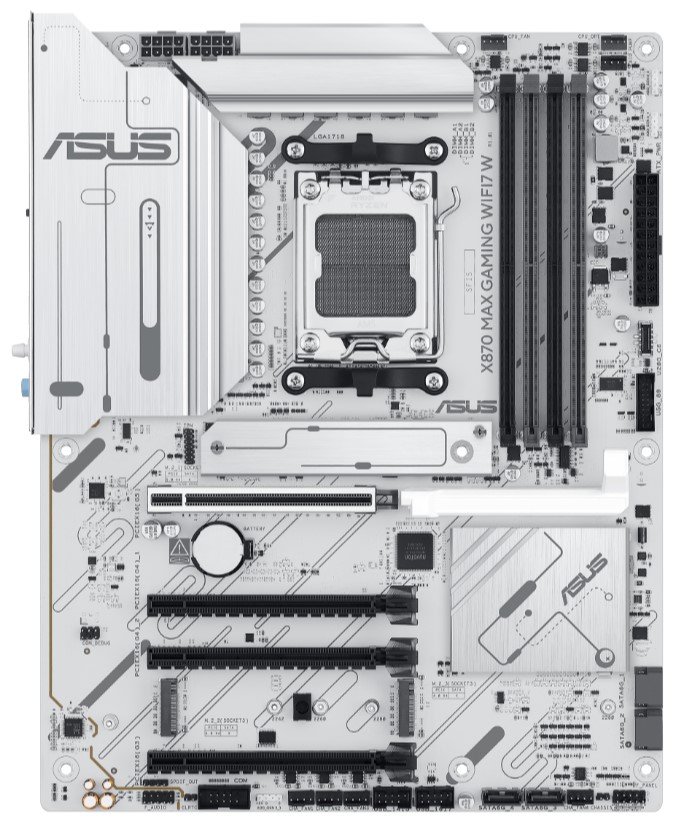 

Материнская плата ATX ASUS X870 MAX GAMING WIFI7 W 90MB1LZ0-M0EAY0 (AM5, AMD X870, 4*DDR5, 2*PCIe, 4*SATA, 3*M.2, WiFi, BT, USB 2.0, USB Type-C, HDMI), X870 MAX GAMING WIFI7 W