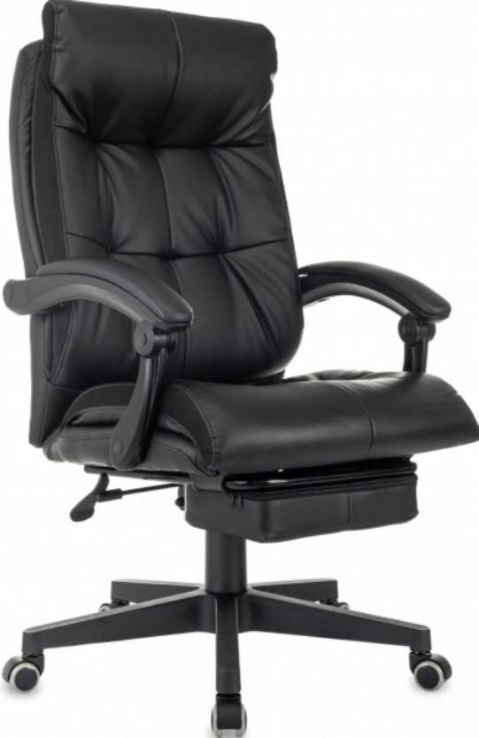 

Кресло Бюрократ CH-824MSG-BF руководителя черный эко.кожа/ткань крестов. пластик подст.для ног, CH-824MSG-BF