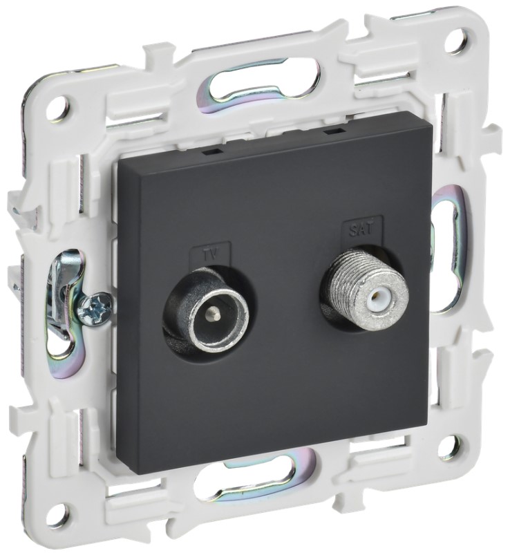 

Розетка телевизионная IEK SK-AF20-O-K53 SKANDY TV+SAT SK-A13G графит, SK-AF20-O-K53