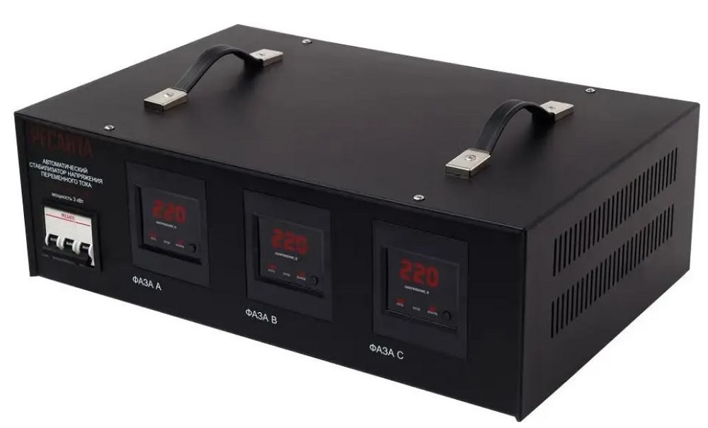 

Стабилизатор Ресанта 63/4/1 АСН-3000/3 мощность 3000 Вт; вх/вых напряжение 140-260 В/216-224 В; скор стабилизации 10 В/с; точность стабилизации 2%, 63/4/1