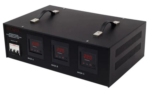 Изображение товара Трехфазный стабилизатор напряжения Ресанта 63/4/1 30000 ВА для промышленности