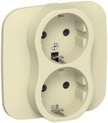 фото Розетка двухместная с заземлением  IEK FI-R24A-16-1-K87