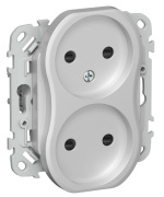 фото Розетка двухместная без заземления  IEK FI-R23-10-1-K47