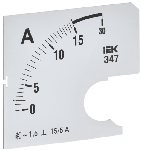 Изображение товара Шкала IEK IPA10D-SC-0015 для Амперметра Э47, точность 1,5, 72х72 мм