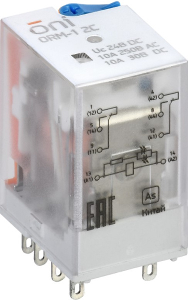 Изображение товара Реле интерфейсное ONI ORM-1-2C-DC24V-L-B для автоматики и управления