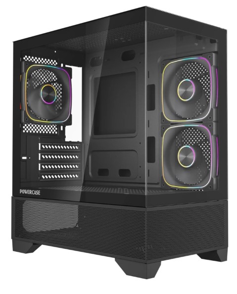 

Корпус mATX Powercase Vision Micro M4B CVMM4B-A3 черный, без БП, боковая панель из закалённого стекла, USB 3.0, USB 2.0, USB Type-C, Vision Micro M4B