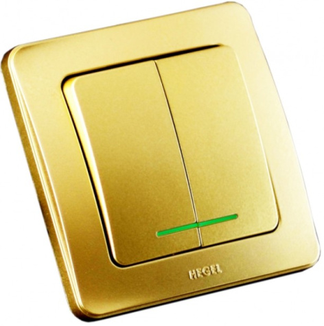 Изображение товара Двухклавишный выключатель HEGEL ВС16-352-07 для управления освещением