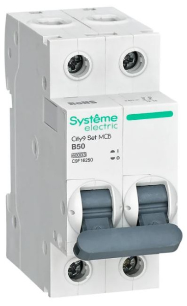 Изображение товара Автоматический выключатель Systeme Electric C9F16250 — 50 А, IP20, серия City9 Set