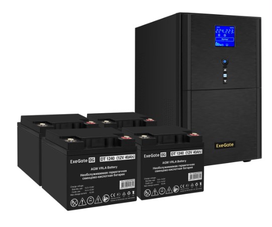 

Комплект Exegate SineTower SZ-5000.LCD.AVR.2SH.1C13.T.RJ.USB EX296885RUS ИБП EX295991RUS + батарея 40Aч EX282976RUS 4шт (инвертор, синус, для котла) 5, SineTower SZ-5000.LCD.AVR.2SH.1C13.T.RJ.USB