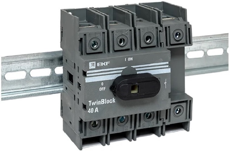 

Рубильник EKF tb-40-4p-f 40A 4P c рукояткой управления для прямой установки TwinBlock, tb-40-4p-f