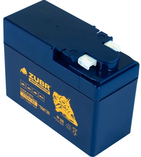 

Батарея ZUBR YTR4A-BS (ZubrPrem) (2.5 Ач, 12 V) Боковое расположение 113x39x88 (для мототехники), YTR4A-BS (ZubrPrem)