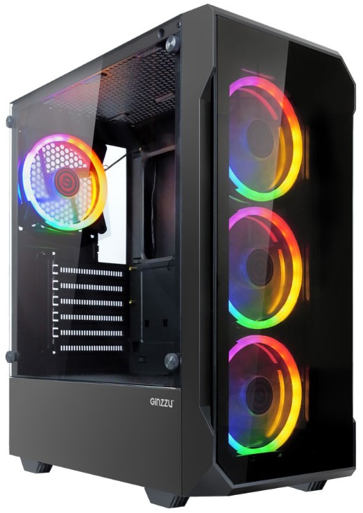 

Корпус ATX Ginzzu CL320 без БП, боковая и фронтальная панель из закалённого стекла, USB 3.0, CL320