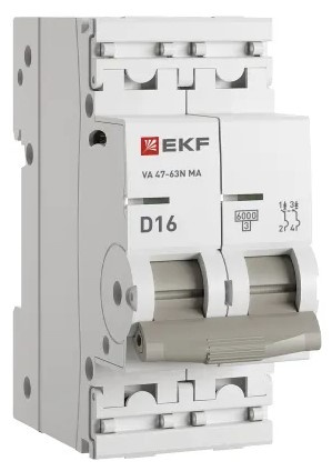 Изображение товара Автоматический выключатель EKF M63MA6216D для защиты от короткого замыкания и перегрузки, IP20