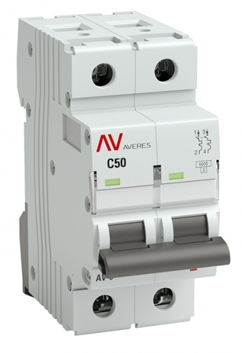 

Автоматический выключатель EKF mcb6-DC-2-50C-av AV-6 DC 2P 50A (C) 6kA AVERES, mcb6-DC-2-50C-av