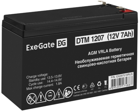 фото Батарея аккумуляторная  Exegate DTM 1207 в Уфе