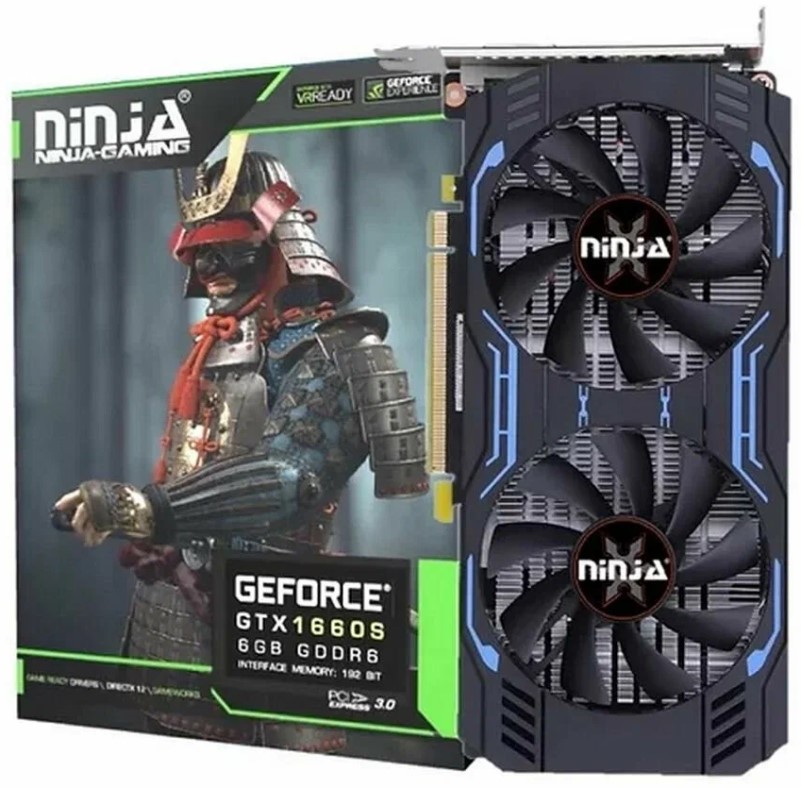 

Видеокарта PCI-E Sinotex GeForce GTX 1660 SUPER Ninja (NK166SF66F) 6GB GDDR6 192bit 1785/14000MHz 12nm HDMI/DP/DVI, GeForce GTX 1660 SUPER Ninja (NK166SF66F)