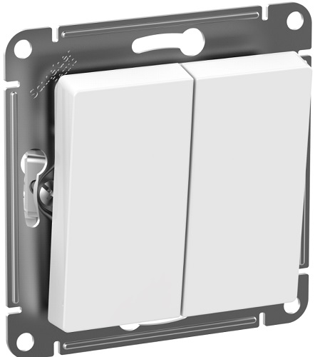 

Выключатель двухклавишный Systeme Electric ATN440151 AtlasDesign AQUA IP44, сх.5, 10АХ, механизм, Белый, ATN440151