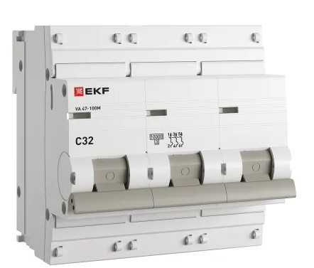 Изображение товара Автоматический выключатель EKF mcb47100m-3-32C-pro для защиты электрических сетей