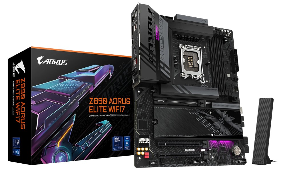 

Материнская плата ATX GIGABYTE Z890 AORUS ELITE WIFI7 (LGA1851, Z890, 4*DDR5 (9200), 4*SATA 6G RAID, 4*M.2, PCI-E, 2.5Glan, WiFi, BT, 5*USB 3.2, 4*USB, Z890 AORUS ELITE WIFI7