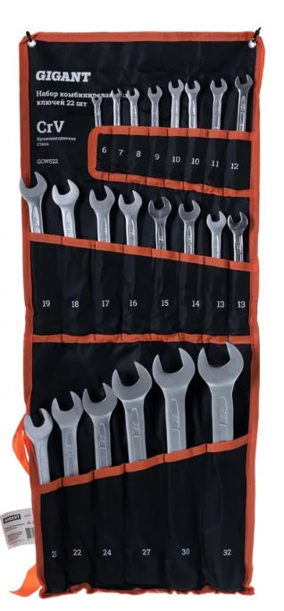 

Набор ключей Gigant GCWS22 комбинированных 22 шт. в сумке, GCWS22