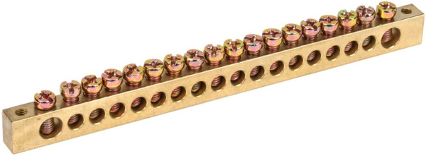 Изображение товара Шина IEK YNN21-20-100 для щитового оборудования латунь 125 А 400 В