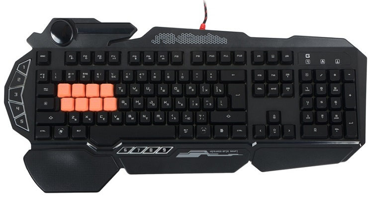 

Клавиатура A4Tech Bloody B318 черная, USB, LED, подставка для запястий, Bloody B318