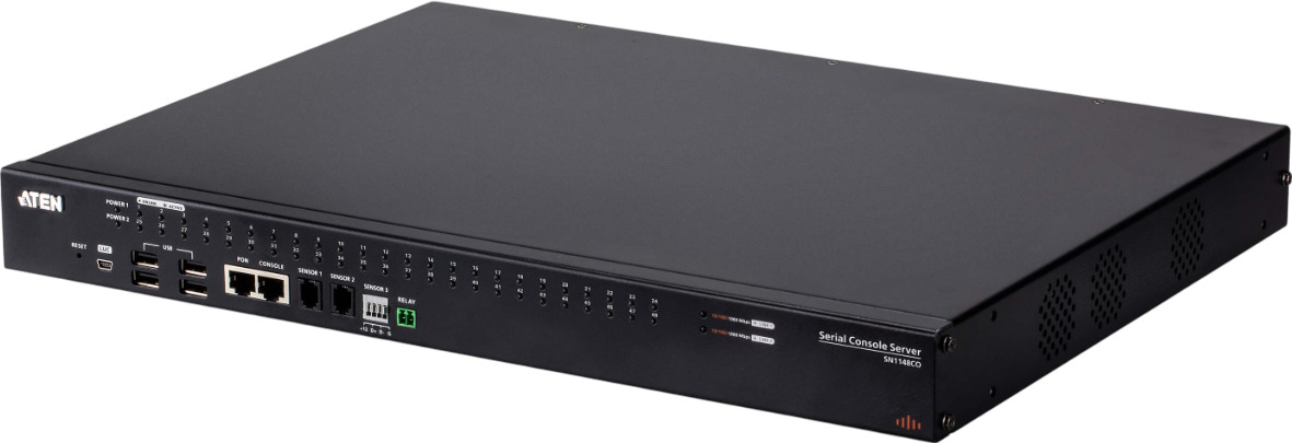 

Консольный сервер Aten SN1148CO-AX-G 48-портовый с двумя блоками питания/SFP для подключения устройств с последовательным интерфейсом, SN1148CO-AX-G