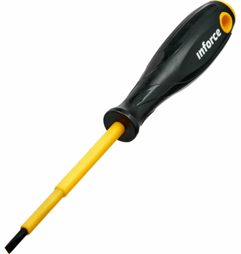 Изображение товара Диэлектрическая отвертка Inforce 06-09-78 100мм SL4 безопасный инструмент
