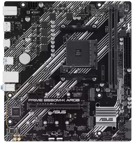

Материнская плата mATX ASUS PRIME B550M-K ARGB (AM4, AMD B550, 2*DDR4 (5100), 4*SATA 6G RAID, 2*M.2, 3*PCIE, Glan, HDMI, DP, 4*USB 3.2, 2*USB 2.0), PRIME B550M-K ARGB