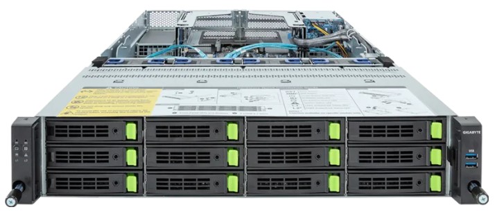 

Серверная платформа 2U GIGABYTE R283-S94 (2*LGA4677, C741, 32*DDR5, 12*2.5"/3.5" SATA/SAS, 4*PCIe, 2*1300W, 2*USB 3.2, Mini-DP), R283-S94