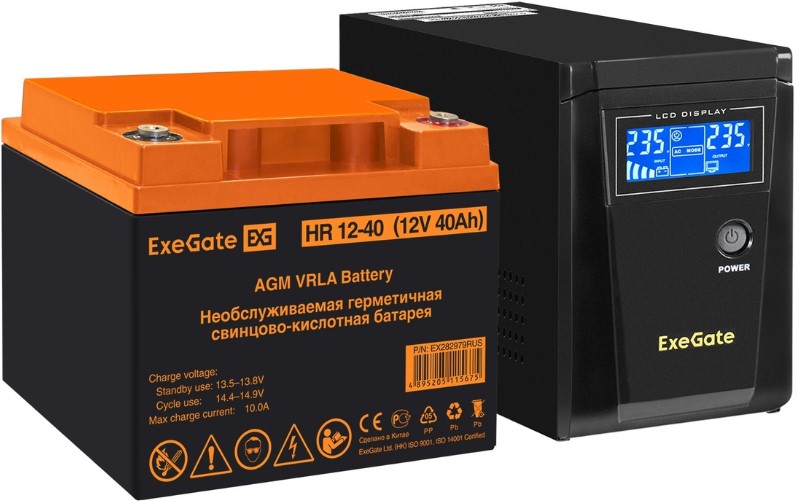 

Комплект Exegate SineTower SZ-600.LCD.AVR.1SH EX296771RUS ИБП + батарея HR 12-40 40Ач 1шт (ИБП EX295986RUS: 600VA/360W, чистая синусоида, LCD-дисплей,, SineTower SZ-600.LCD.AVR.1SH