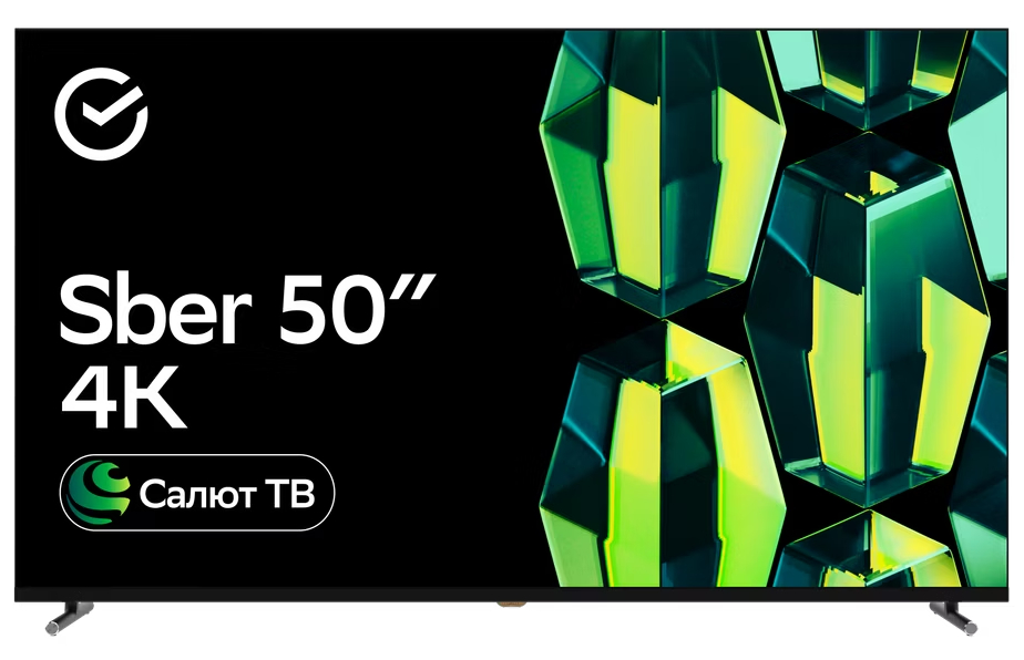 

Телевизор Sber SDX-50U4124 50" Салют ТВ Frameless черный 4K Ultra HD 60Hz DVB-T DVB-T2 DVB-C DVB-S DVB-S2 USB WiFi Smart TV, SDX-50U4124